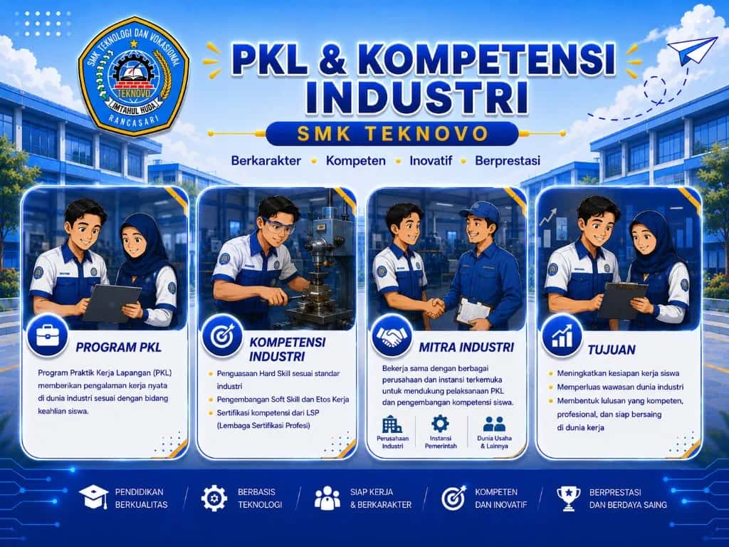 Praktik Kerja Lapangan dan kompetensi industri SMK TEKNOVO
